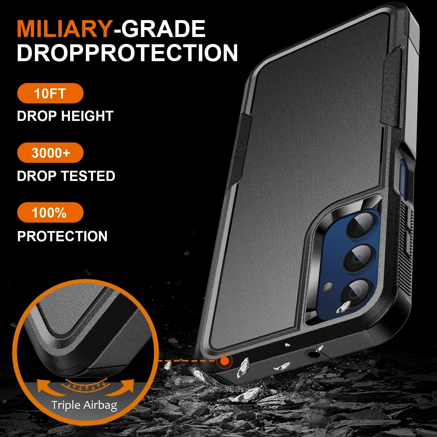 For Samsung Galaxy S25 FE Case Shockproof Phone Cover Dual Layer +Tempered Glass