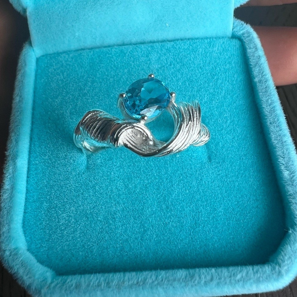 S925 Blue topaz ring
