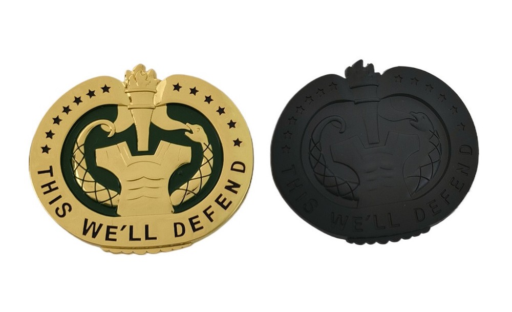 2PCS US ARMY "THIS WE'LL DEFEND" DRILL SERGEANT INSIGNIA THREE CLUTCH PIN