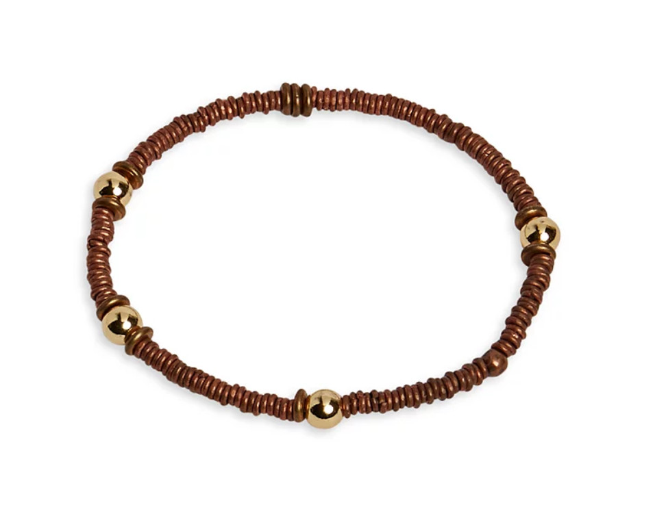 The Monotype the Ayden Beaded Bracelet Rust Copper