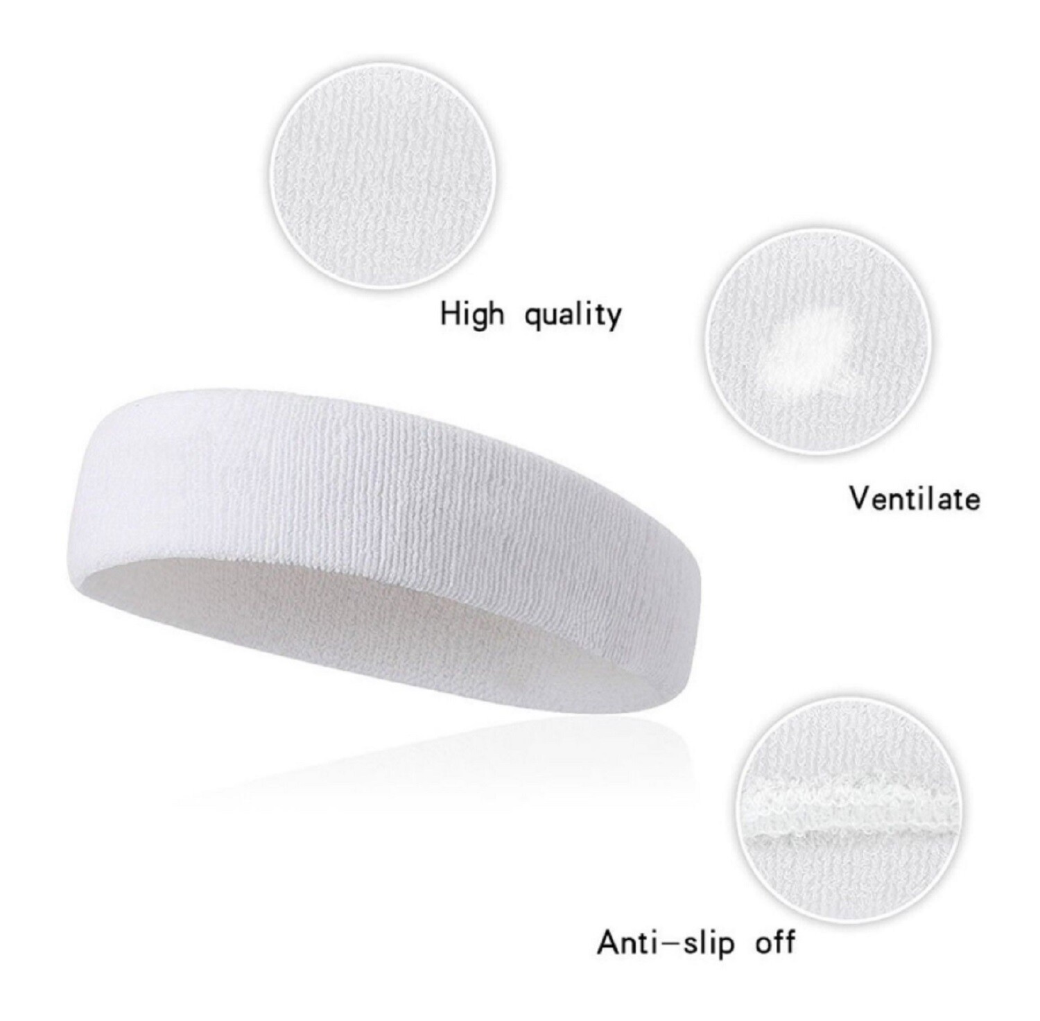 Sweatband Head Band Terry Cotton Sweat Headband Gym Workout Sports Sweatbands