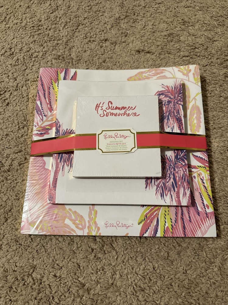 Lilly Pulitzer Off the Grid Notepad Set, 3 piece, NEW