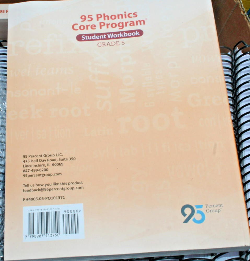 95 Phonics Core Program Word Study Grade 5 Student Workbook