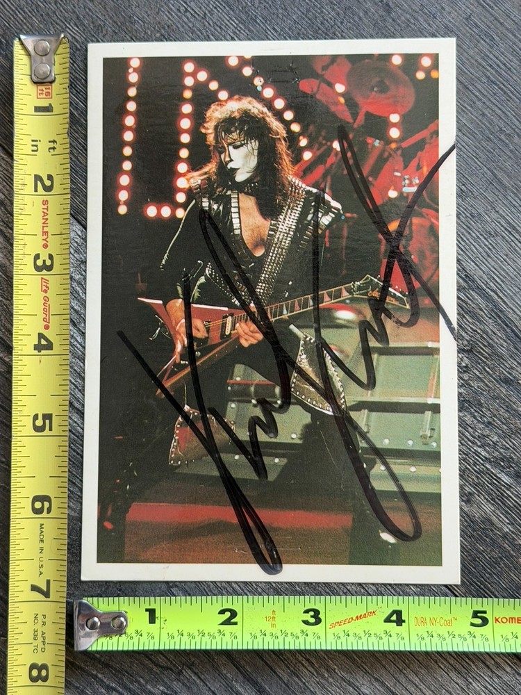 KISS VINNIE VINCENT Signed Autograph Creatures Postcard Vintage Kiss Aucoin