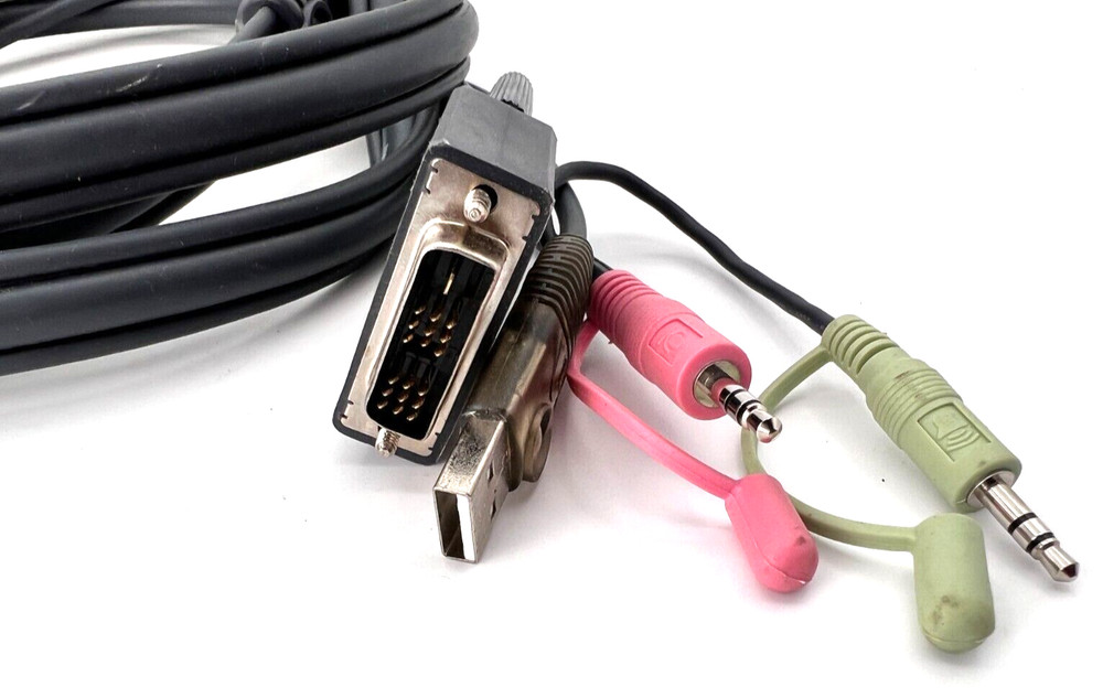 KVM DVI Audio Video Adapter Cable With Jack And USB Keyboard 2M
