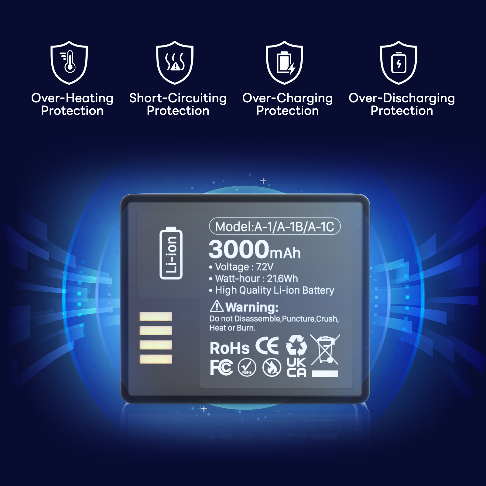 2PCS New Extra Rechargeable Battery for ARLO PRO, PRO 2, LIGHT Camera VMA4400