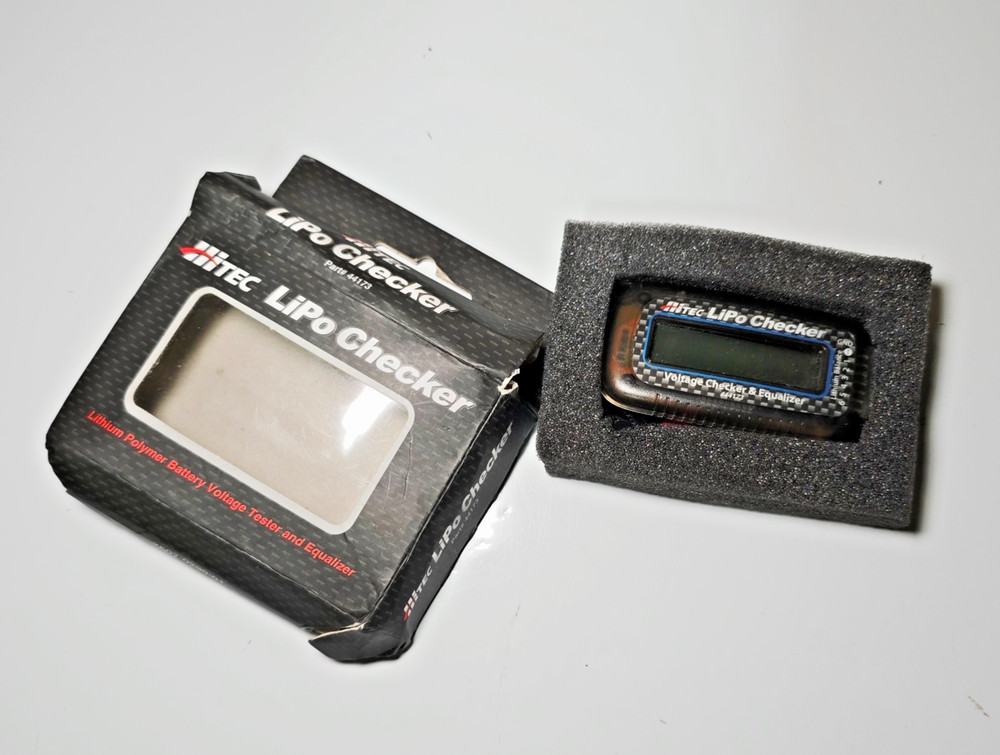 Hitec LiPo Voltage Checker + Equalizer 2–6S LCD w/Adapter Strap Manual UNTESTED
