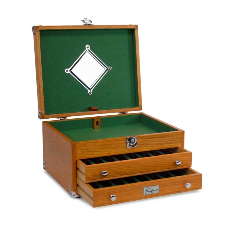 NEW ITEM GI-T14 Red Oak 2 Drawer Jewelry Case Gerstner International PRE-TARIFF