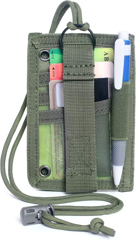 Tactical ID Card Holder Adjustable Neck Lanyard Key Ring Loop Patch Badge Holder