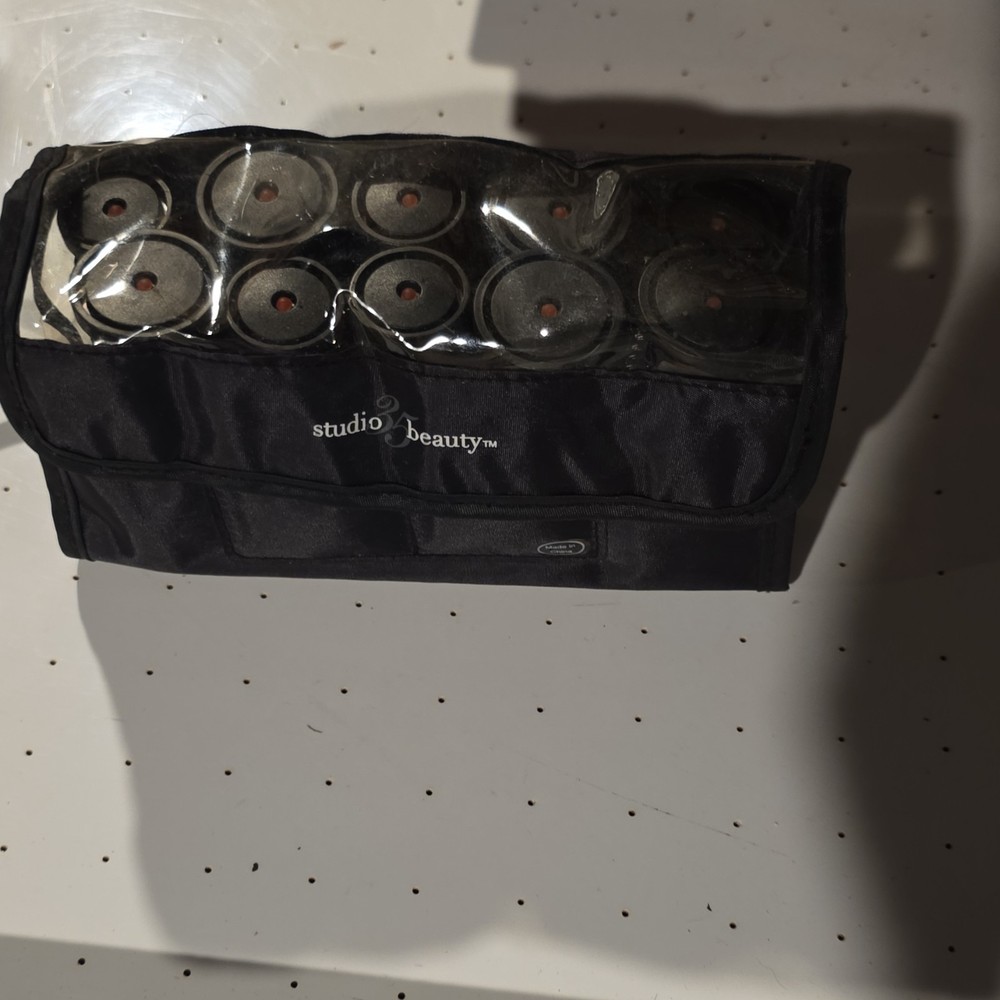 Studio Beauty Electric Hot Rollers Set Black with Clips & Carrying Case