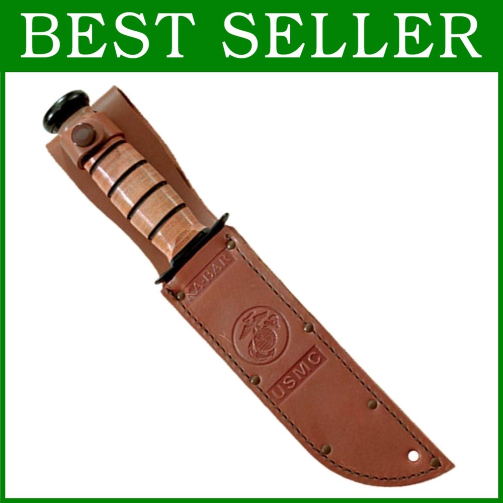 Marine Corps Straight Edge Knife, Leather Sheath