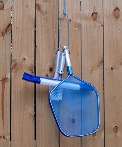 Pool Tool Holder and Organizer; Storage System for Brushes, Leaf 3 Matte Silver