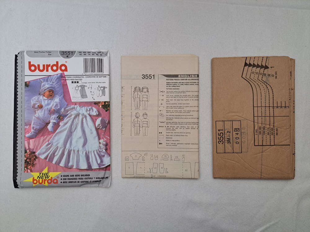 Burda Pattern - Christening Coordinates (3Mo-2Yr) #3351 - Uncut