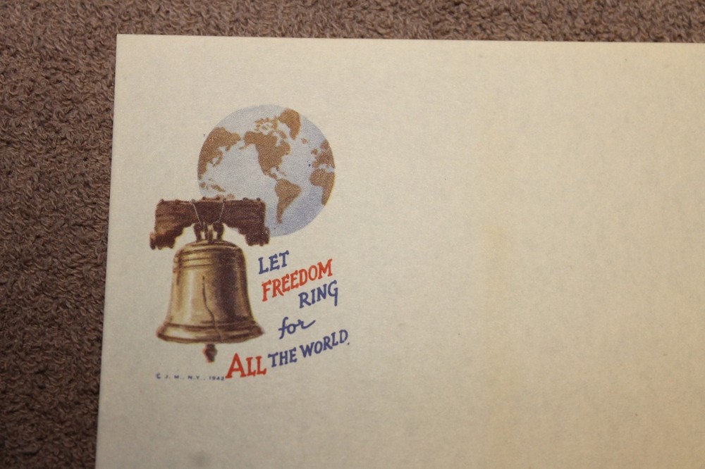Original WW2 U.S. Home Front Patriotic Letter Head and Matching Envelope Set