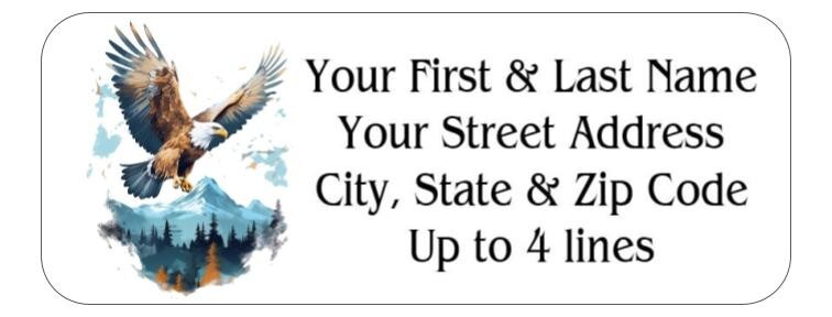 150 Bald Eagle Mountain Top Return Address Labels Personalized Printed