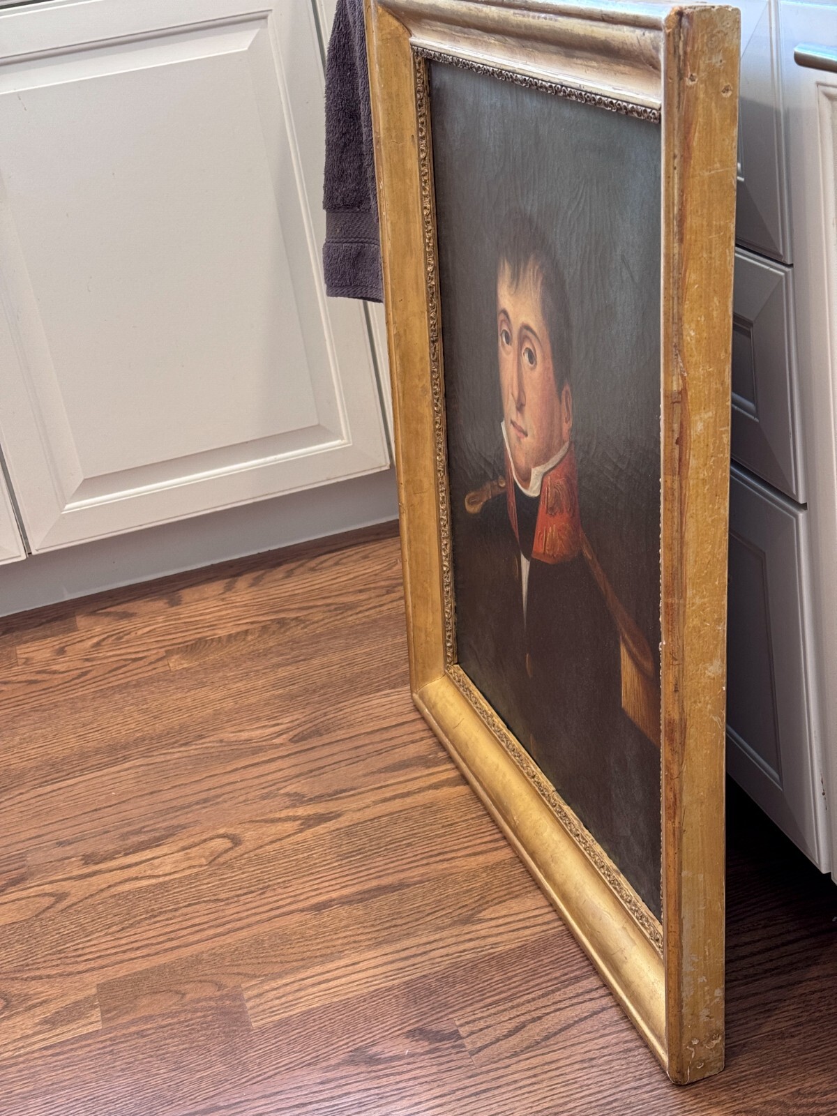 1803 Hand Painted Signed Portrait Napoleon Navy Officer Waterloo Battle War