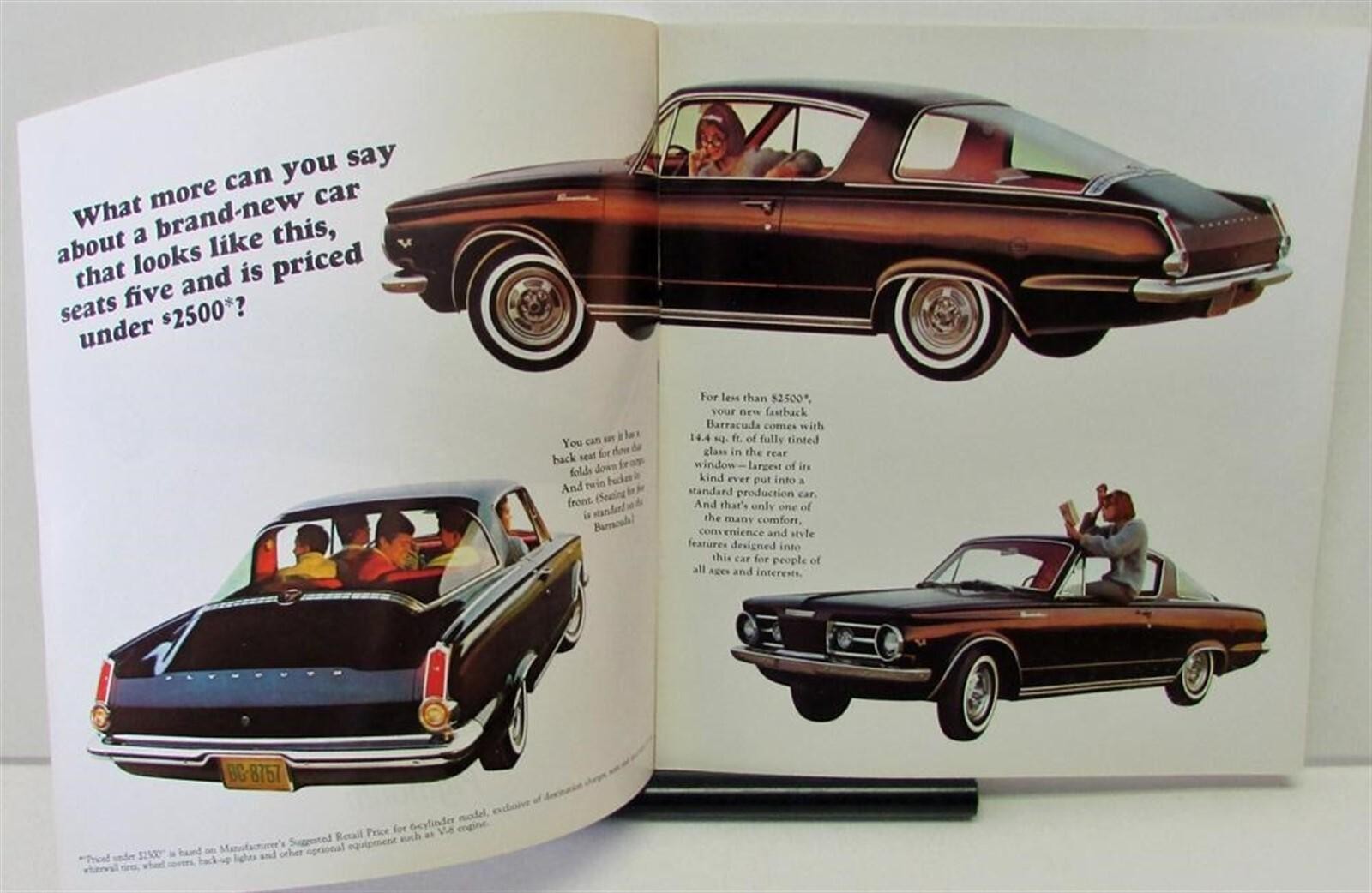1965 Plymouth Dealer Color Sales Brochure Barracuda Fastback Features Options