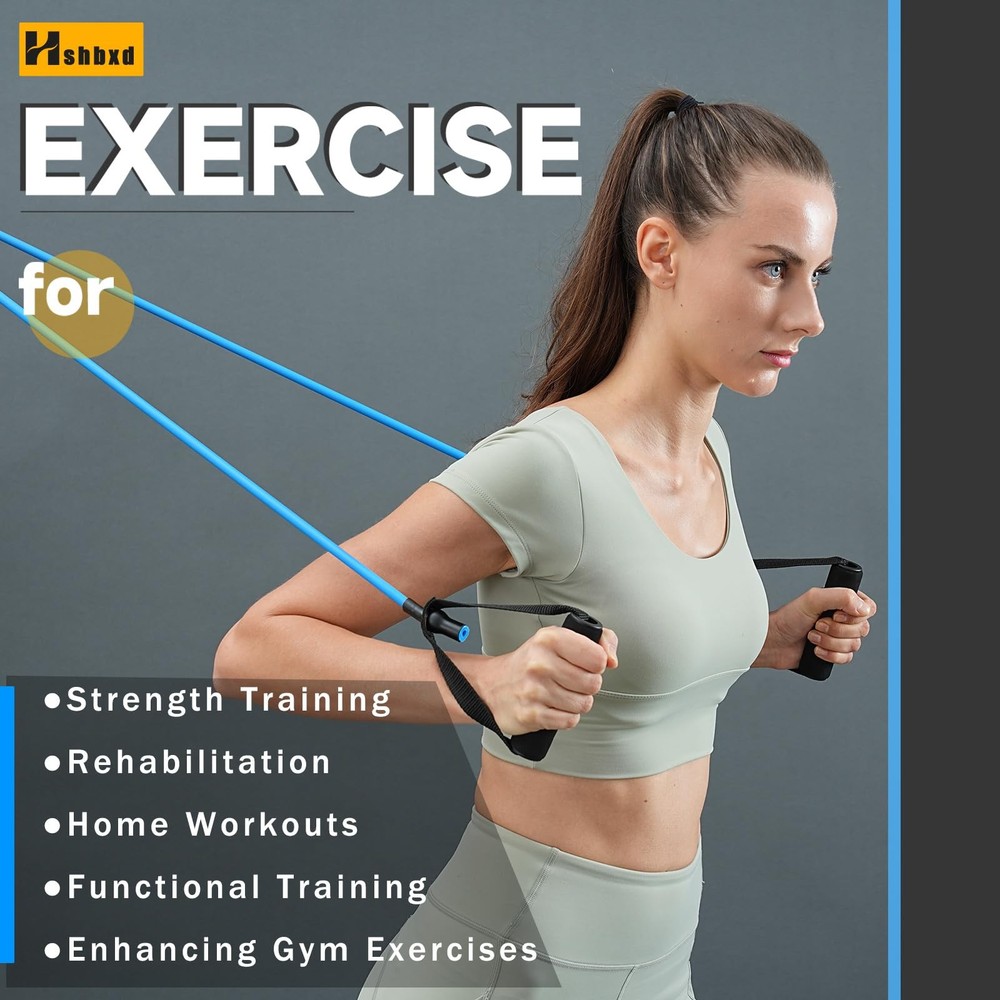 Single Resistance Bands with Handles for Working Extra light-yellow-10 lbs