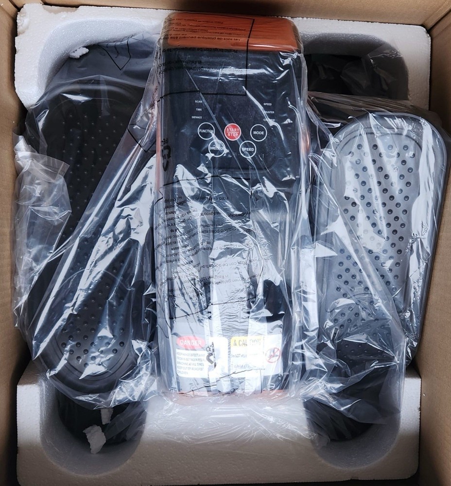 Electric Elliptical Machine Black/Orange LCD Display Remote Compact Quiet