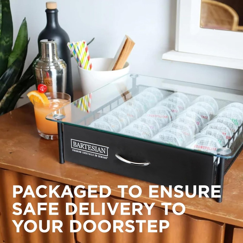 Bartesian Cocktail Capsule Storage Drawer Organizer - Drawer, Black