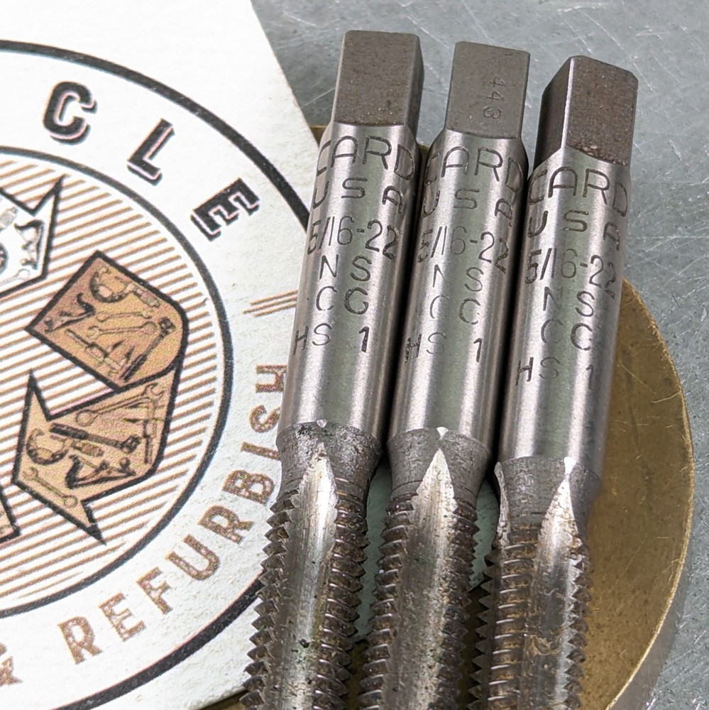 3 Taps 5/16-22 NS 4-Flute Sharp! Card USA HSS Machinist Toolmaker§059