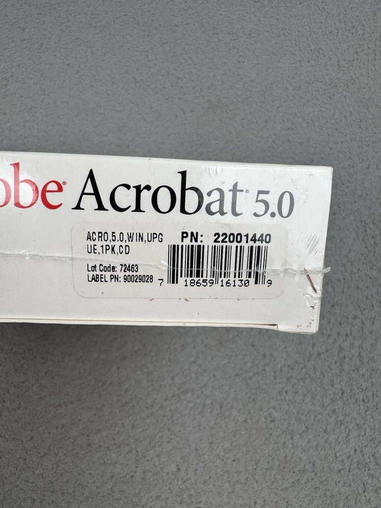 Adobe Acrobat 5.0 Windows XP New Sealed