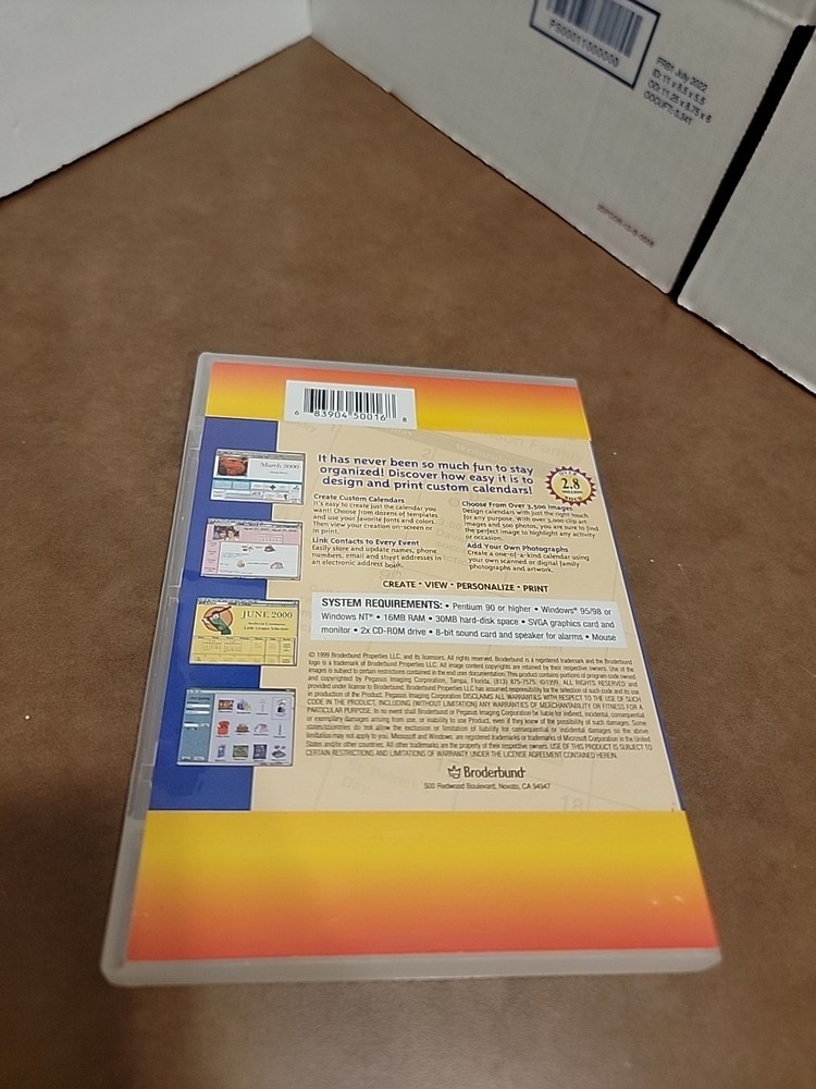 Broderbund Calendar Creator Version 7 For Windows 95/98 Windows NT (CD-ROM)