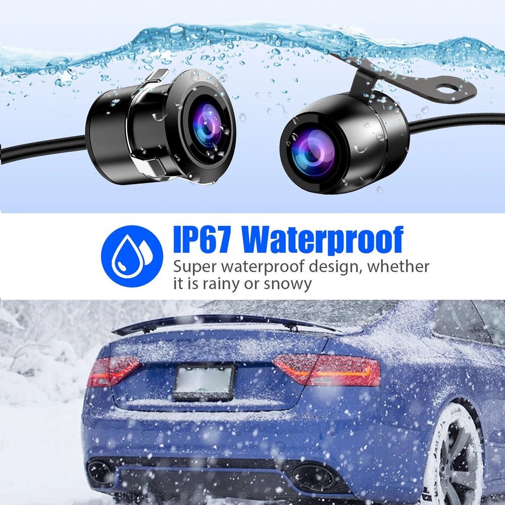 Backup Camera Flush Mount 170° Car Rear/Side/Front View Camera Night Vision