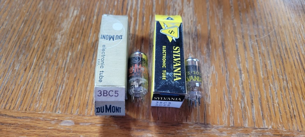 (2) DuMont/Sylvania NOS 3BC5/3CE5 Vacuum Tubes Tested