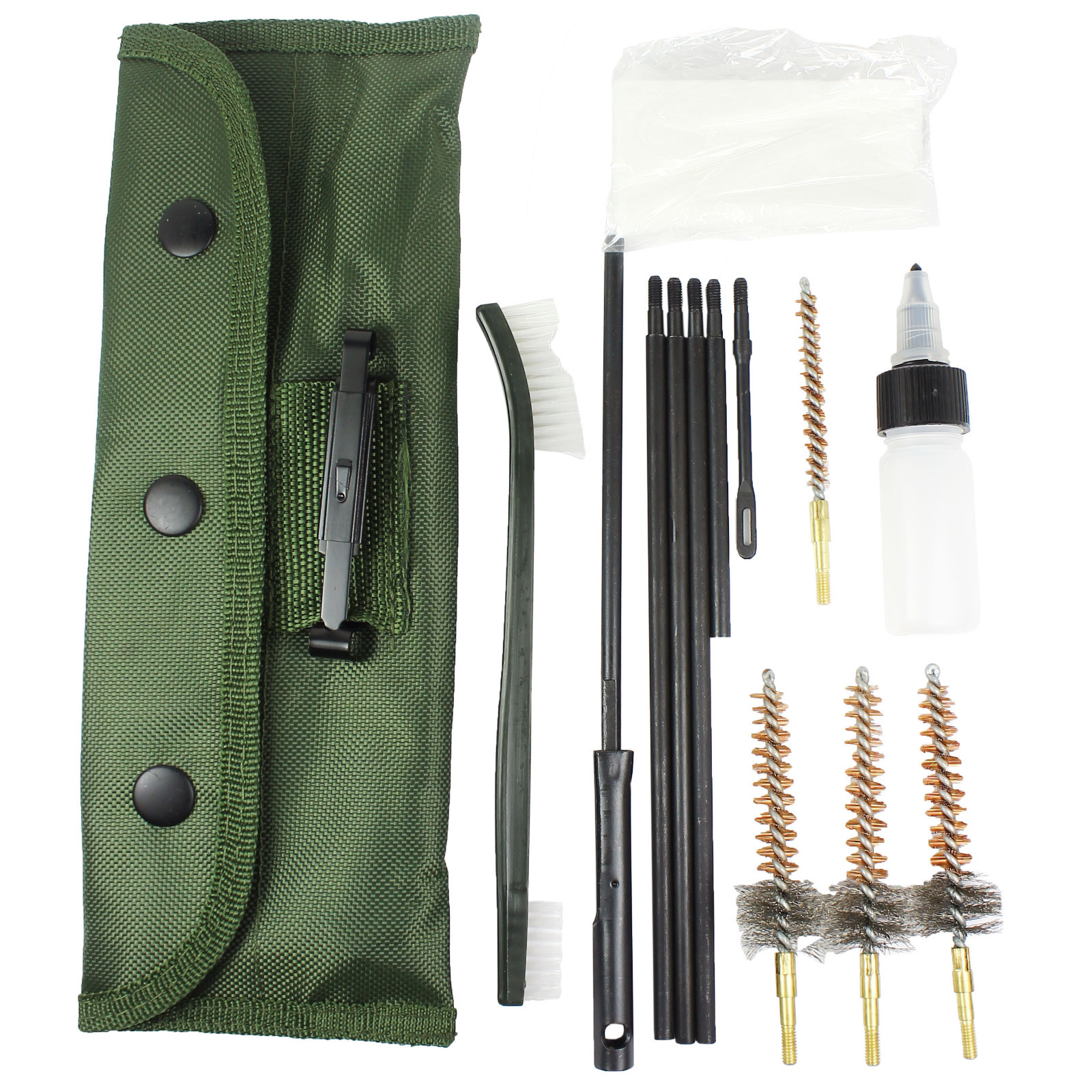 13 PCS .223 5.56 Rifle CLEANING KIT with 3 Bronze CHAMBER BRUSHES w/ Case