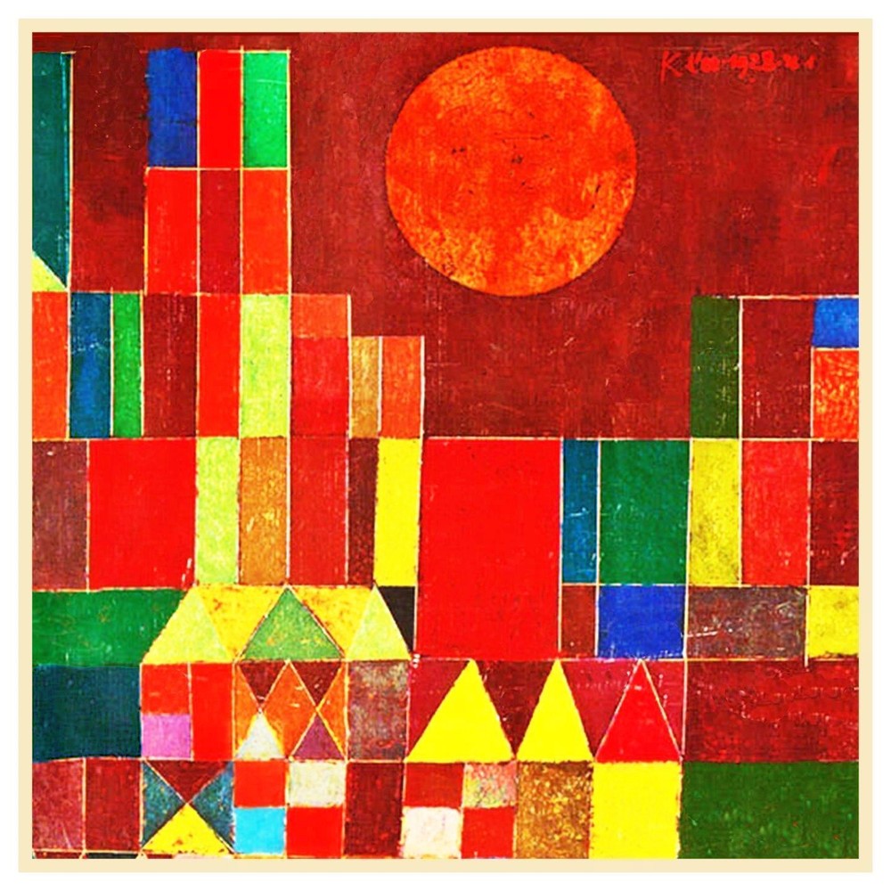 Expressionist Klee Castle Sun Detail Counted Cross Stitch Chart Pattern