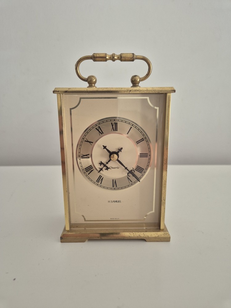 Vintage H Samuel Heavy Brass Carriage Clock 