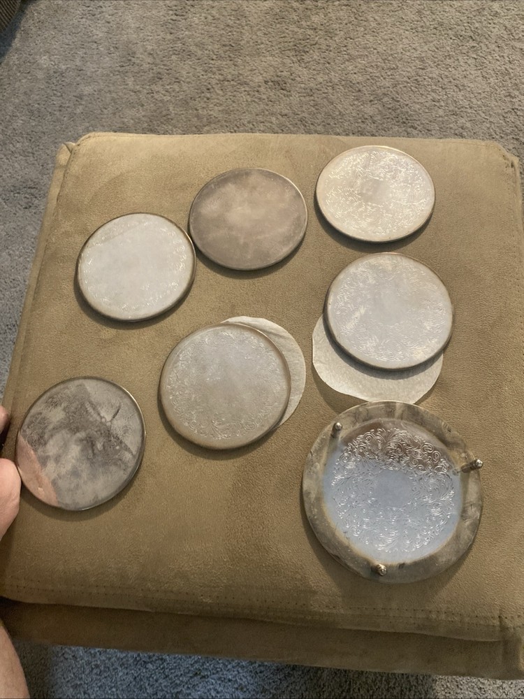 Silverplated Embossed Coasters