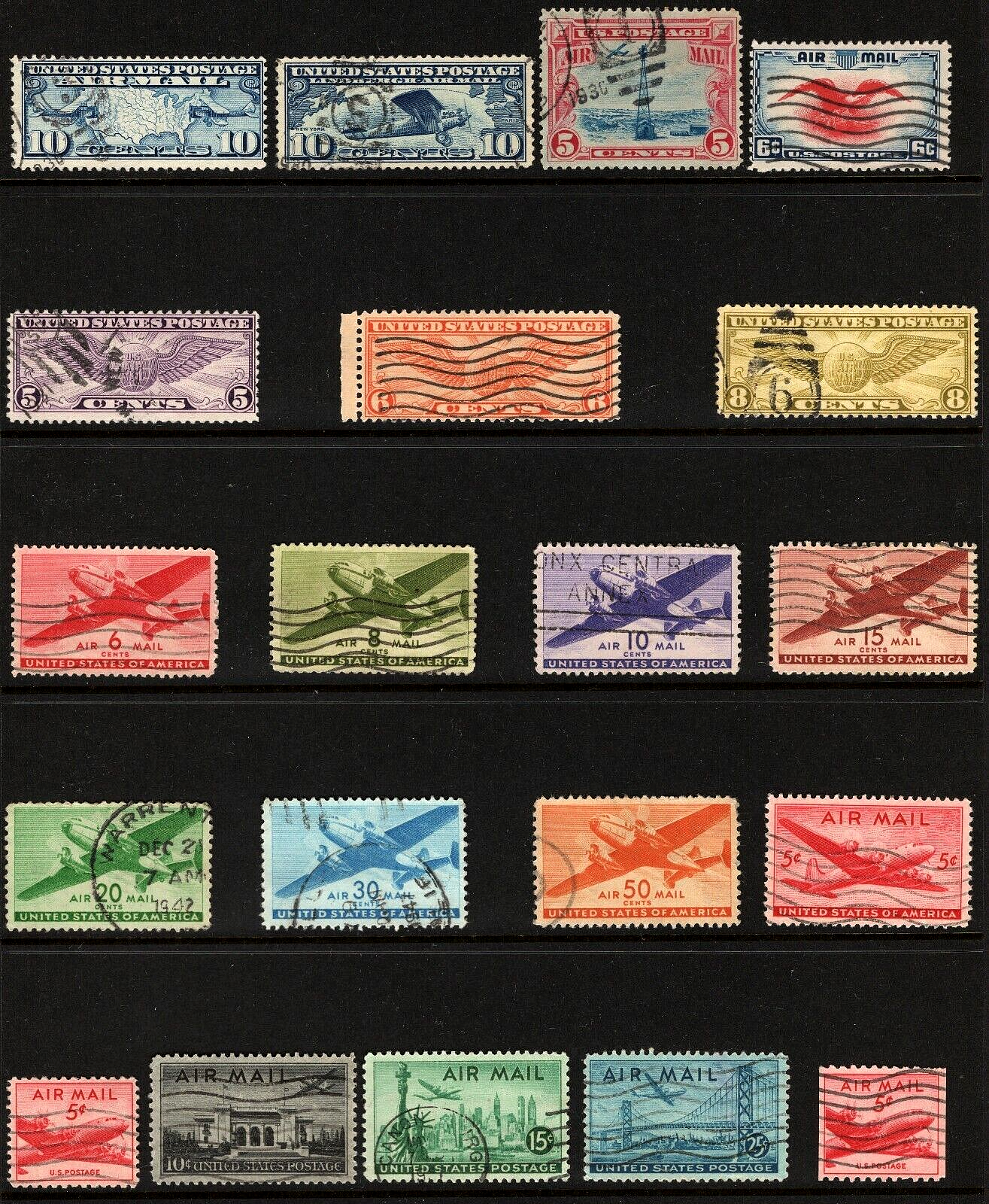 Used Lot of 100+ US Airmail and Special Delivery Stamps All Different