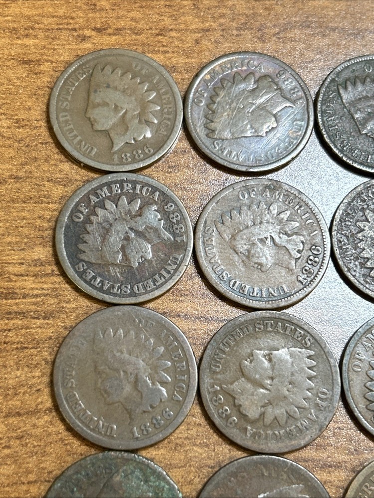 24 x 1886 Indian Head Cents - Mostly Type 2
