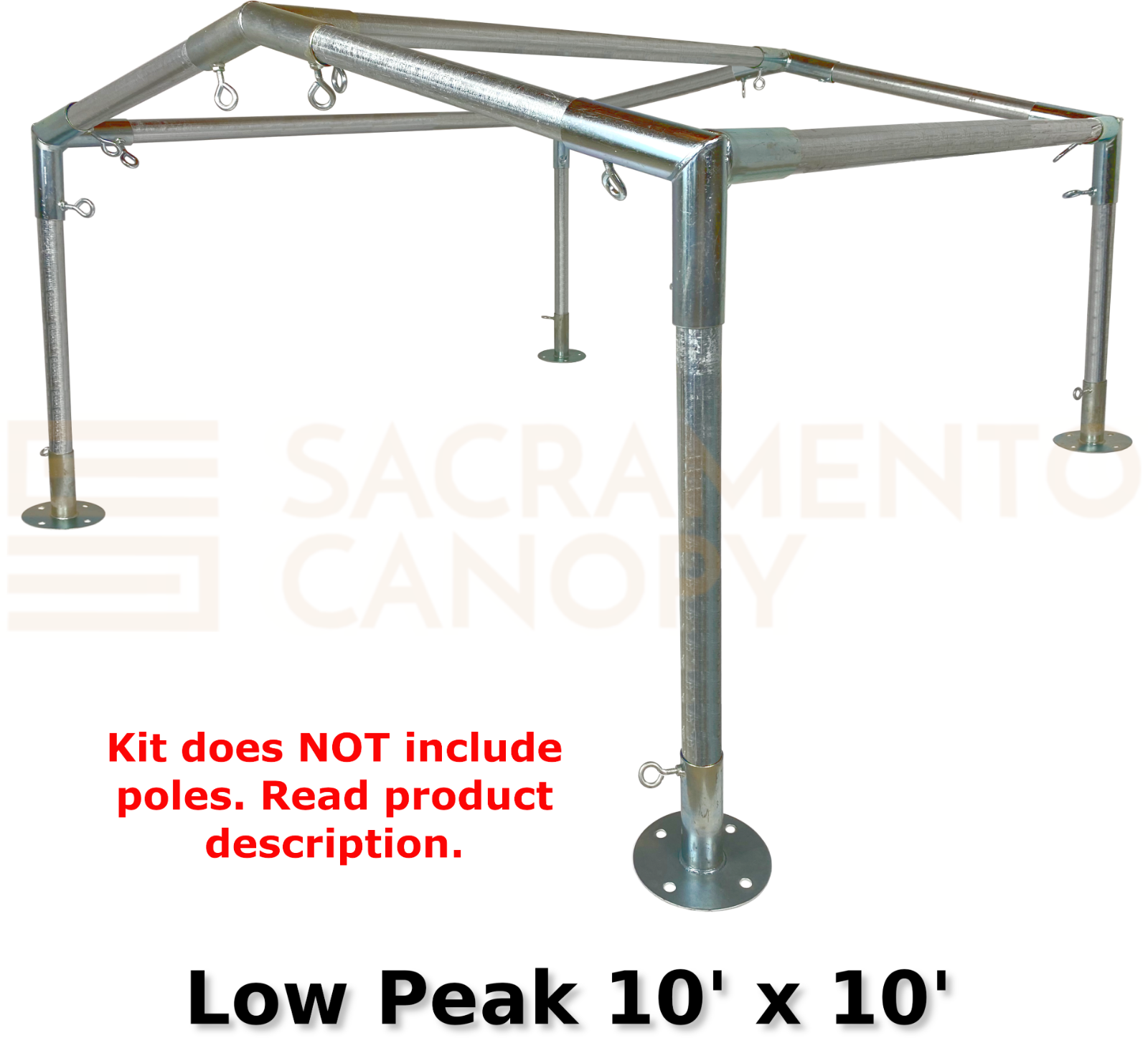 Low Peak Canopy Fittings Kits, DIY Carport or Greenhouse, EMT Connector Parts