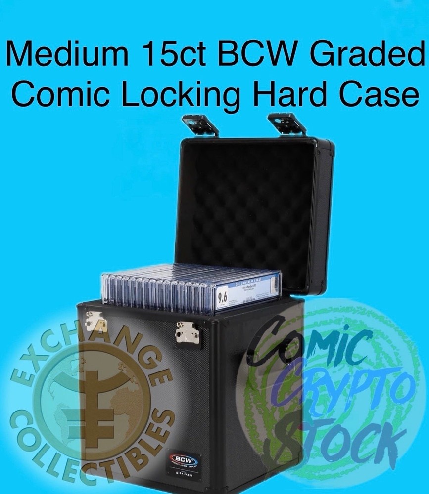 (15Ct) BCW Medium Graded Lock Case - For Graded Comics -  Latching Hard Case