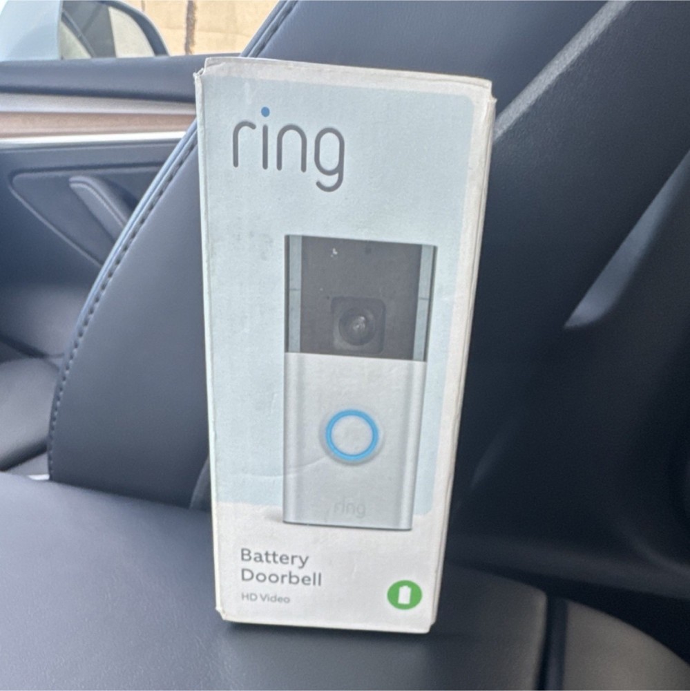Ring Battery Powered HD Video Doorbell Silver Wireless Security Camera