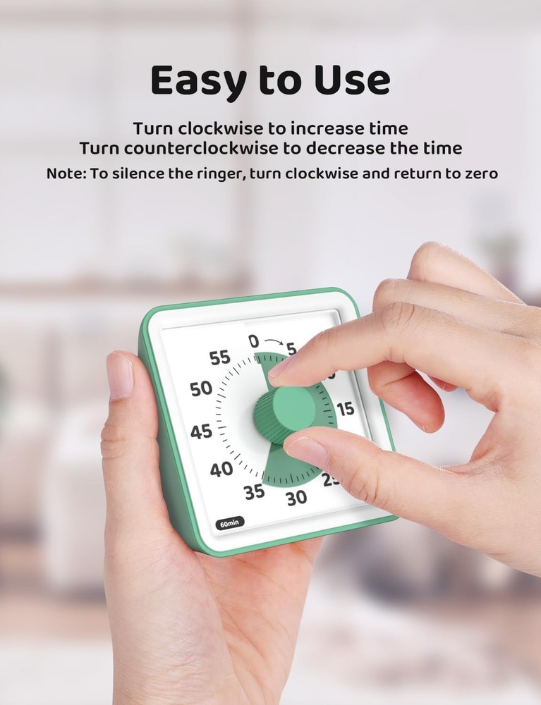 Versatile 60-Minute Visual Timer for Kids - Perfect for Home, School & More