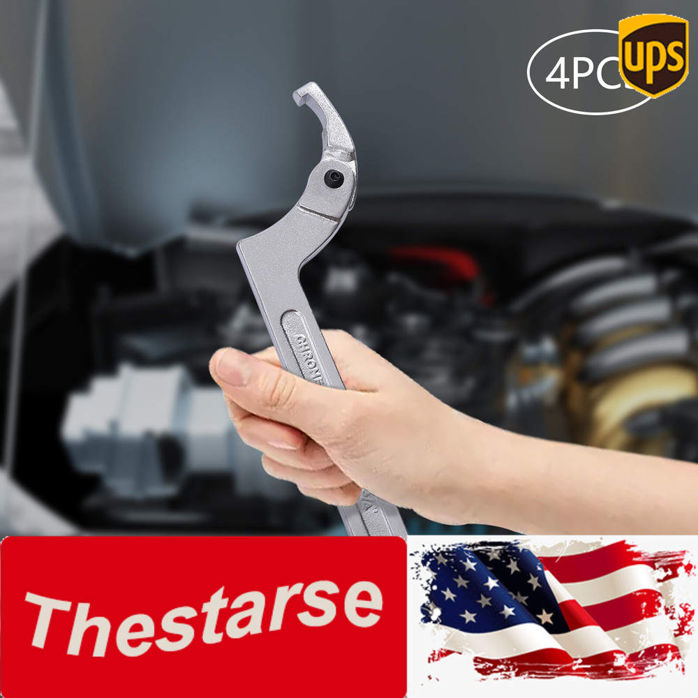 4pcs Nuts Spanner Wrench C Pin Spanner Hook Wrench Tool Kit Assy Set Adjustable