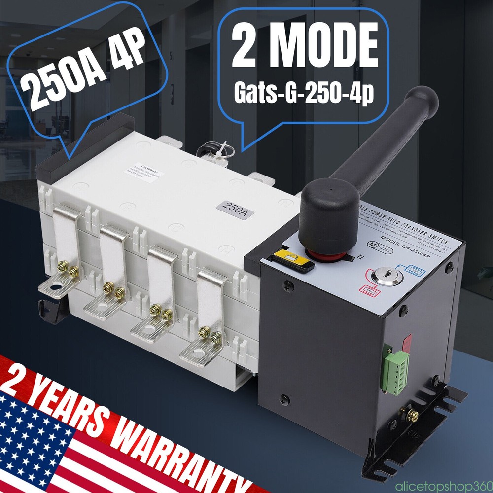 Industrial Automatic Transfer Switch Changeover Grid - AC Generator  250A 4 Pole