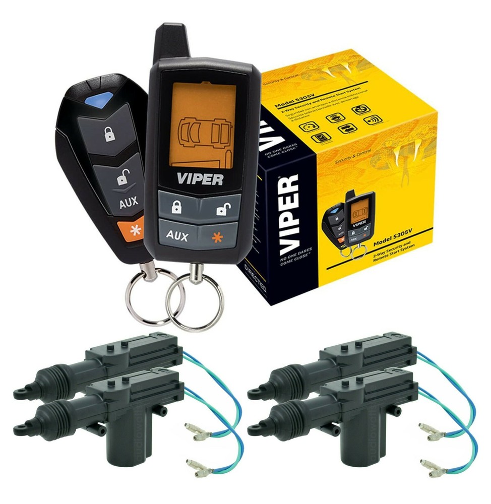 Viper 5305V LCD 2-Way Security Remote Start System + 4 PCS Universal Door Lock