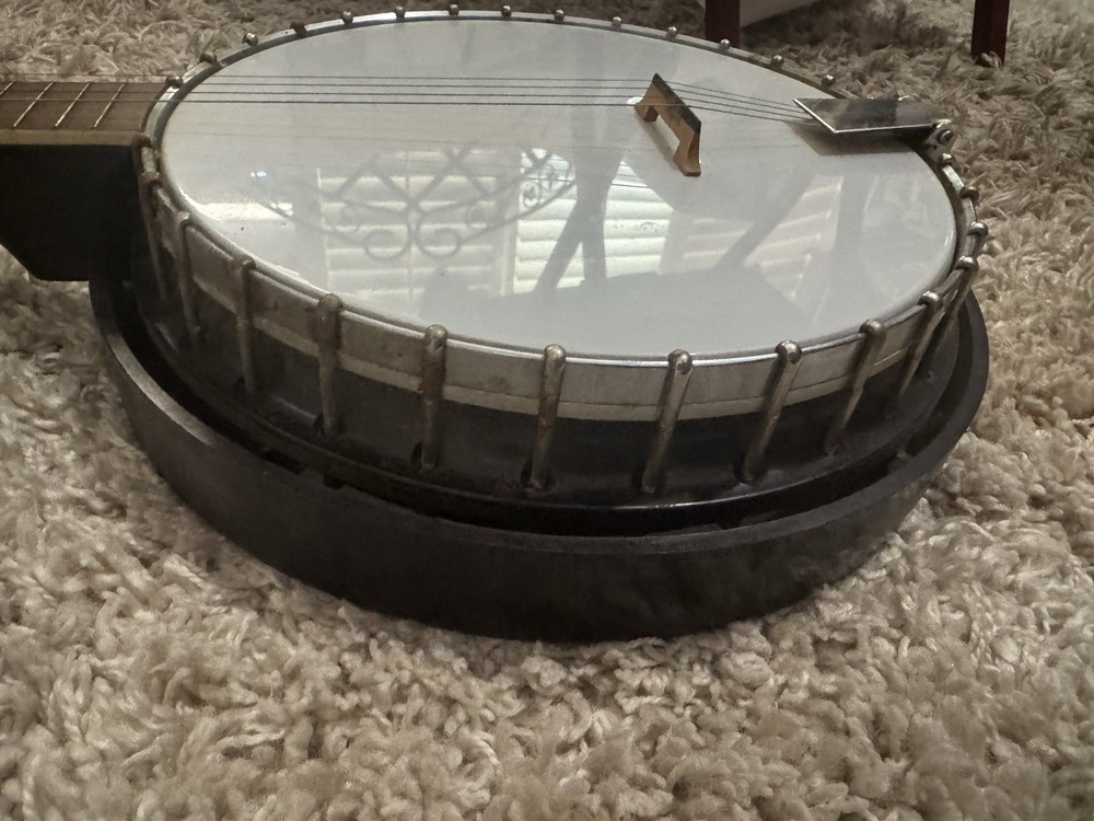 Continental 4-String Closed Back Polished Banjo Black