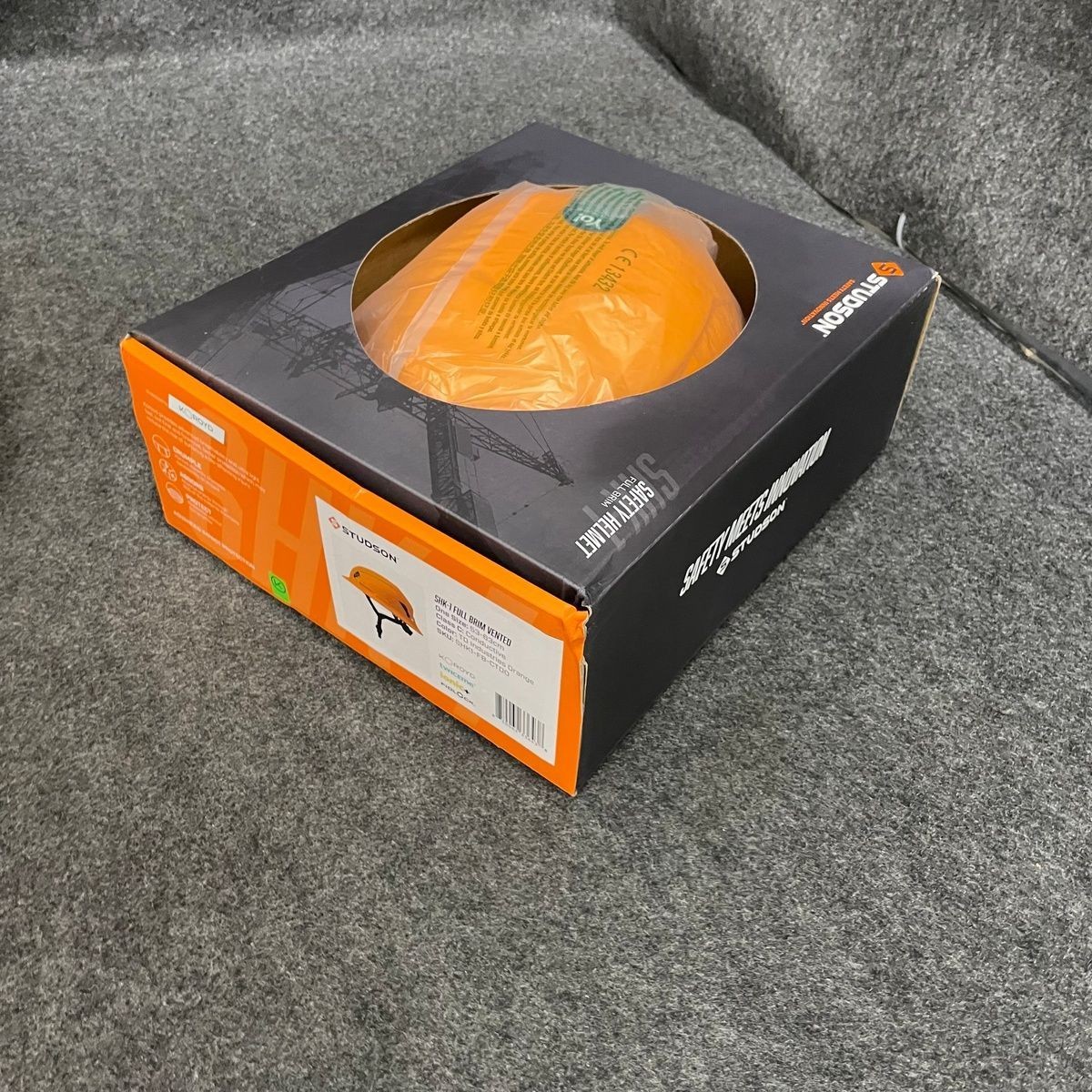 STUDSON SHK-1 Full Brim Vented Industrial Safety Helmet, Orange, SHK1-FB-CTOO