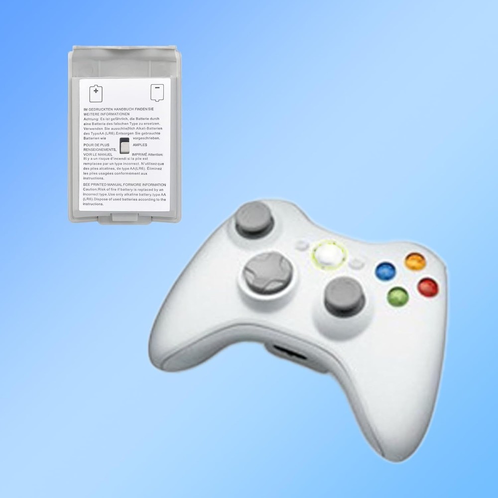 Replacement Battery Pack Covers for Xbox 360 Controllers - 1 Black & 1 White