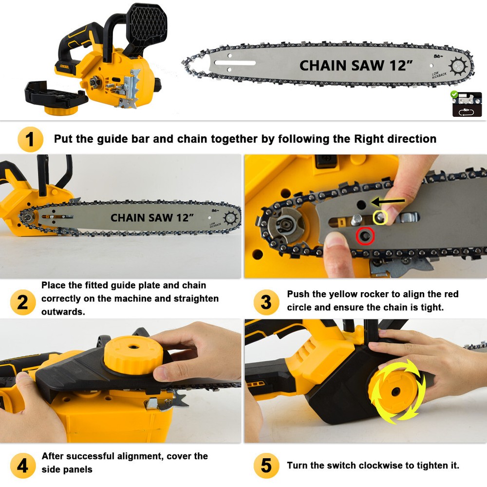 FOR DEWALT 20V MAX* Compact 12 in. Brushless Cordless Chainsaw (Tool Only)