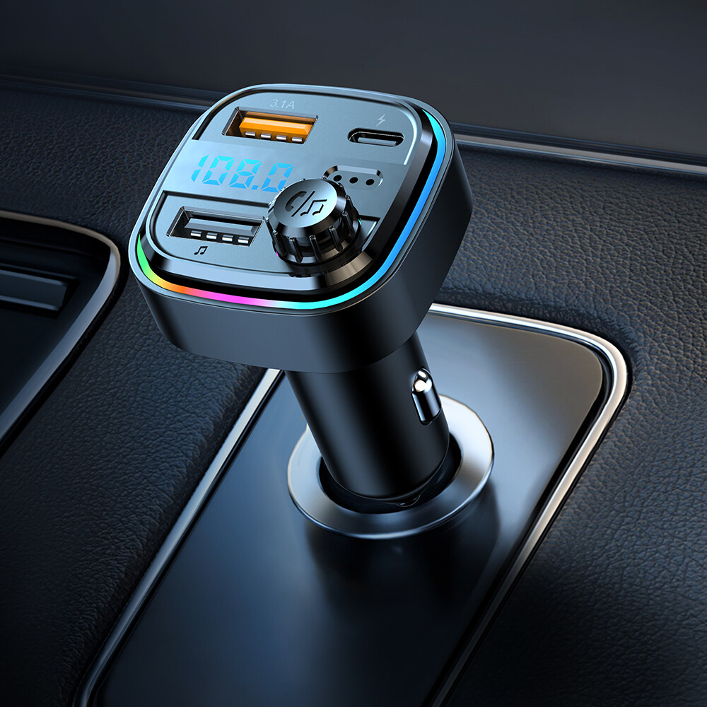 Bluetooth 5.0 Car Wireless FM Transmitter Adapter USB PD Charger AUX Hands LOT