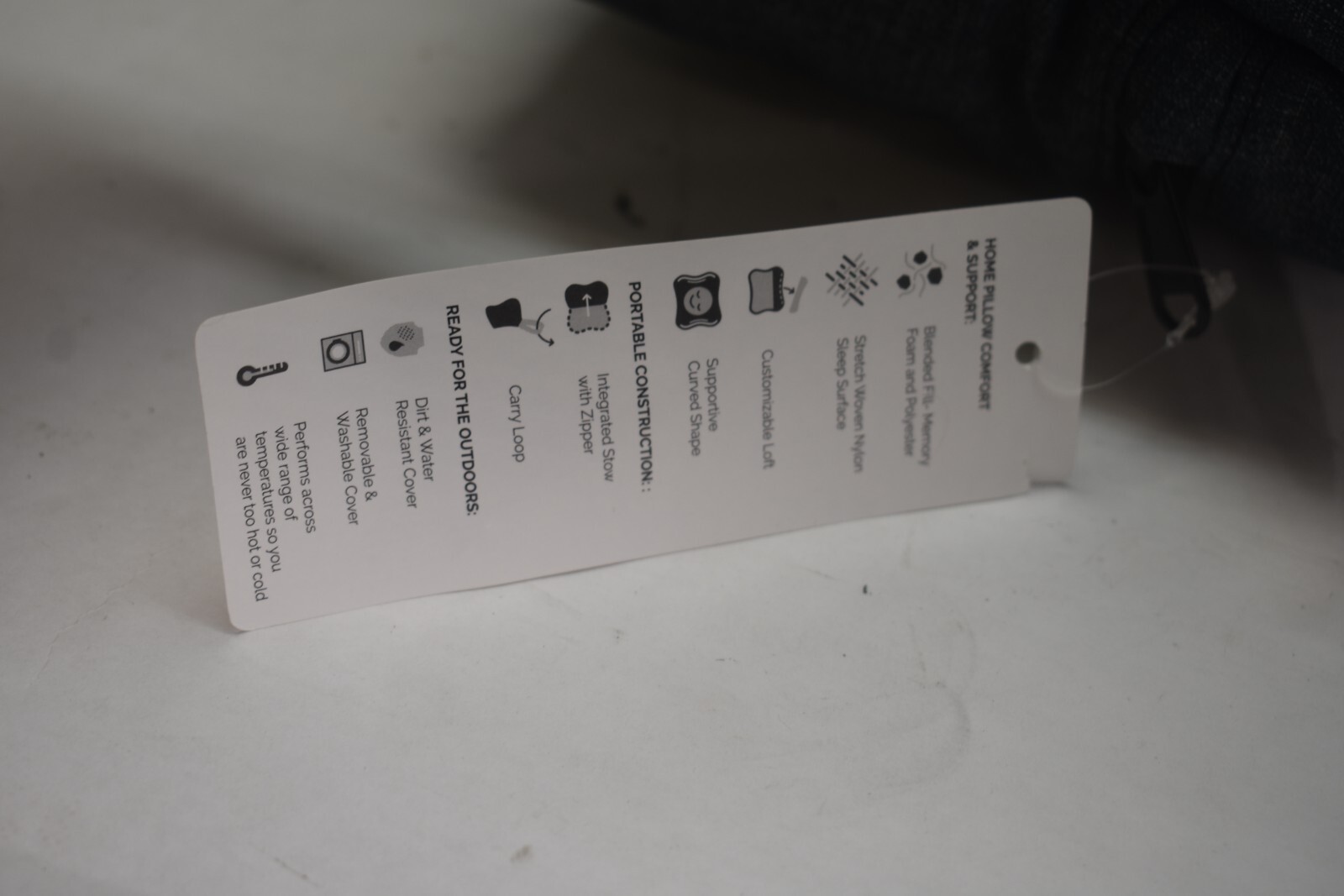 Hest Collapsible Camping & Hiking Pillow Packable Memory Foam Carry Bag