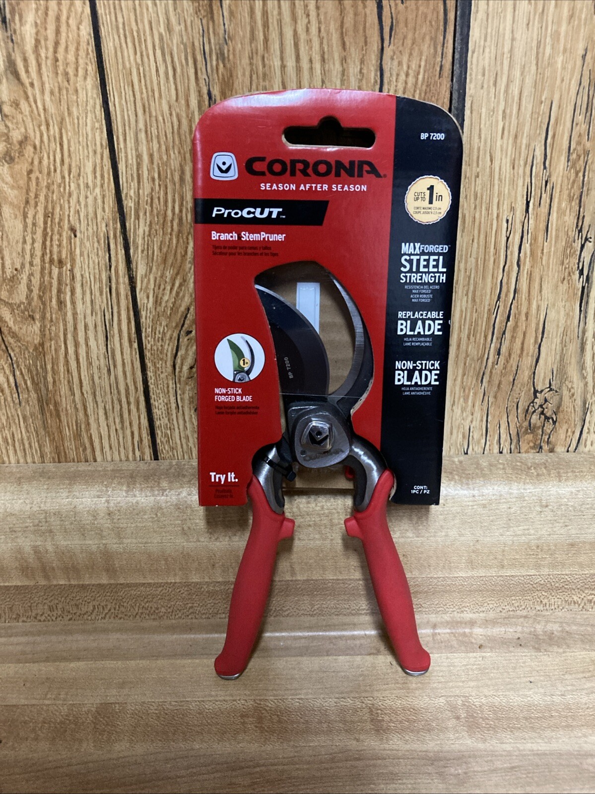 Corona Pro Cut Branch Stem Pruner BP7200 Max Forged Handle 1" Dual Arc Blade New