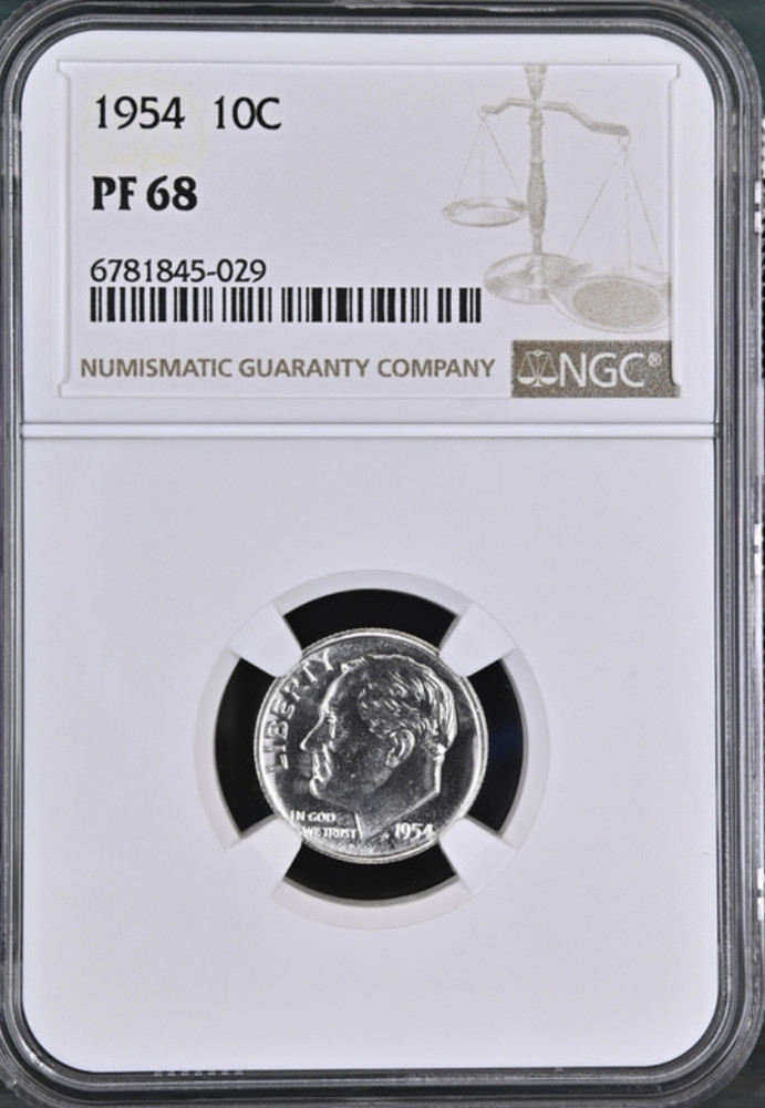1954 Proof Roosevelt 10¢ NGC PF 68